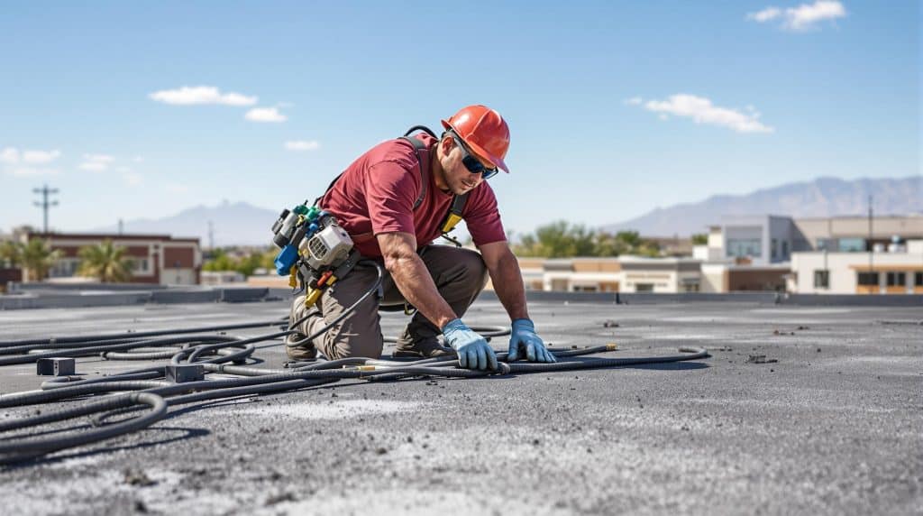 Final Stages of a Commercial Flat Roof Replacement in Phoenix, AZ